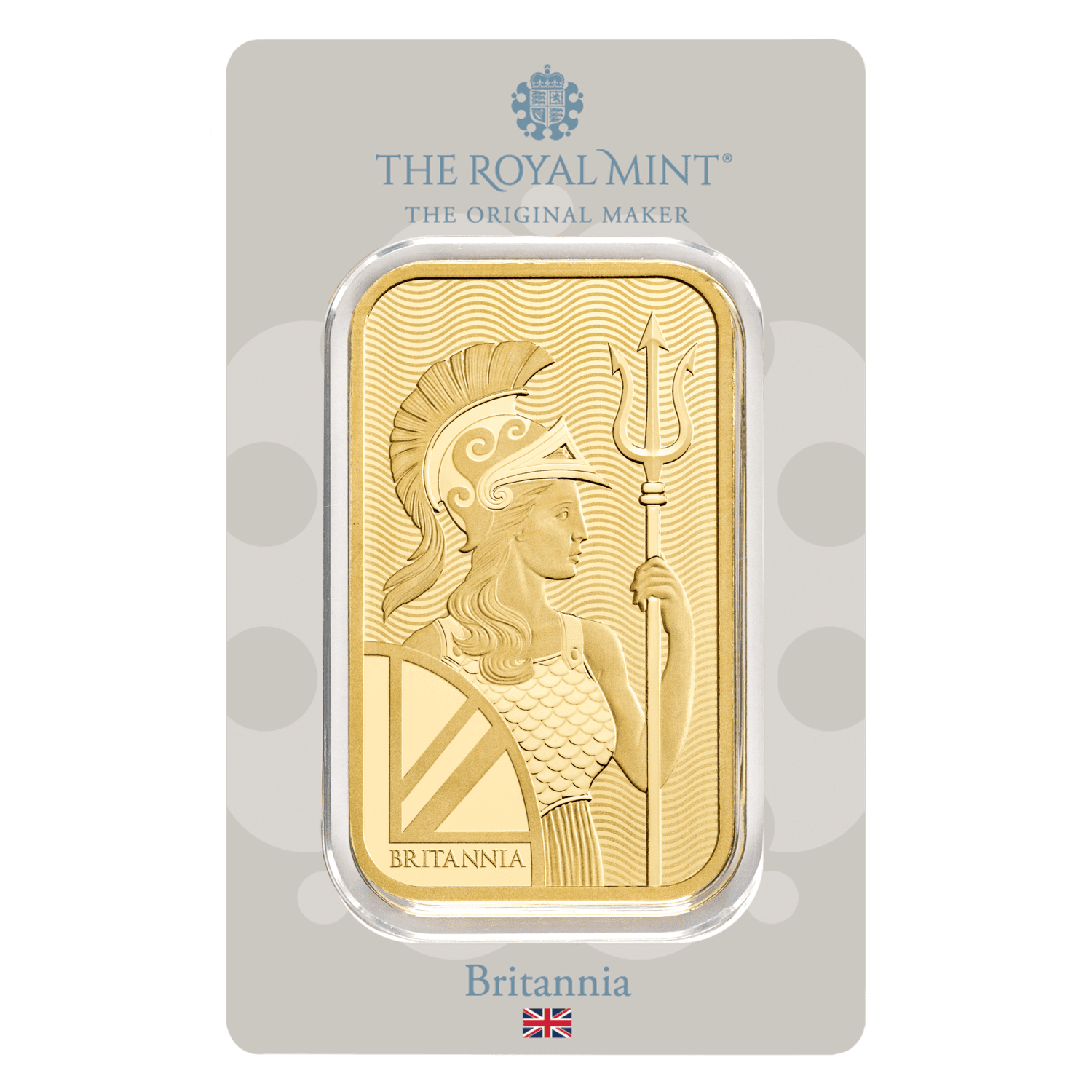 Britannia 100g Gold Cast Bar - Reverse Cased View