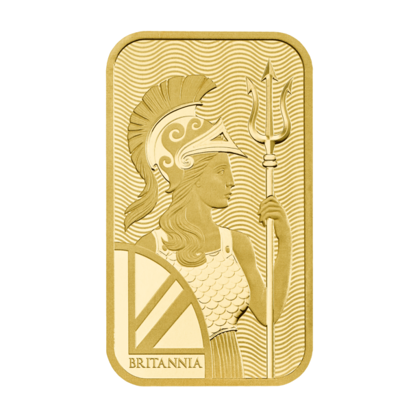 Britannia 100g Gold Cast Bar - Reverse View