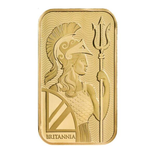 Britannia 1oz Gold Cast Bar - Reverse View