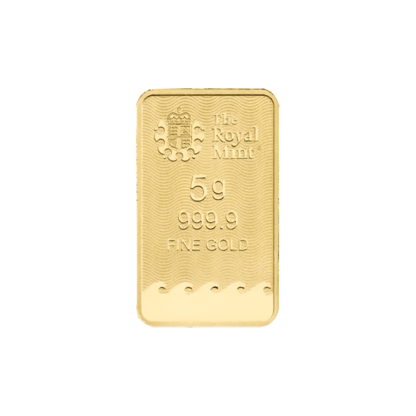 Britannia 5g Gold Cast Bar - Obverse View