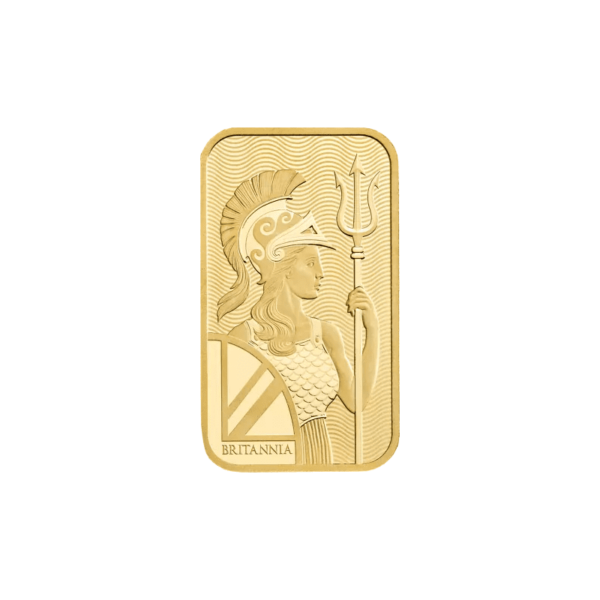 Britannia 5g Gold Cast Bar - Reverse View