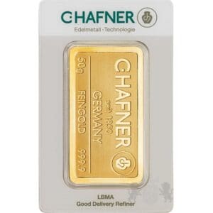 C. Hafner 50g Gold Minted Bar