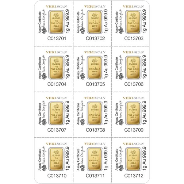 PAMP Multigram 12 x 1g Gold Bars - Image 2