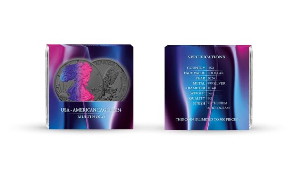 2024 Multi Holo American Eagle 1oz Silver Coin - Image 5