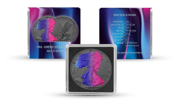 2024 Multi Holo American Eagle 1oz Silver Coin - Image 4