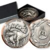 2023 Stegosaurus Supersize Silver Copper Bimetal Ultra High Relief Coin