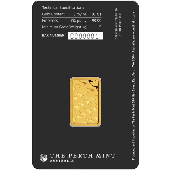 Perth Mint 5g .9999 Minted Gold Bar - Image 4