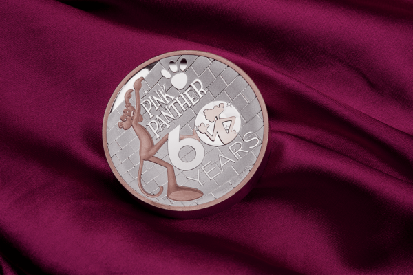 2024 The Pink Panther 60th Anniversary 5oz Silver Proof High Relief Gilded Coin - Image 6