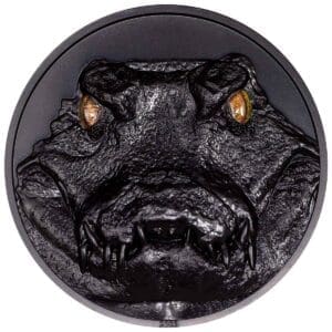 2023 $10 Caiman - Hunters by Night 2oz Black Proof Coin - Reverse View
