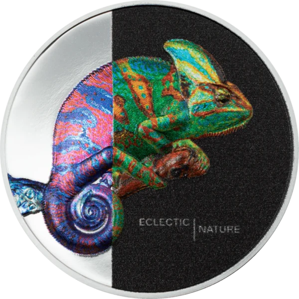 2023 $5 Chameleon Eclectic Nature 1oz Silver Proof Coin - Reverse View