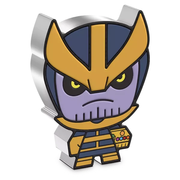 2023 $5 Marvel Thanos 2oz Silver Mega Chibi Colourised Proof Coin - Image 2