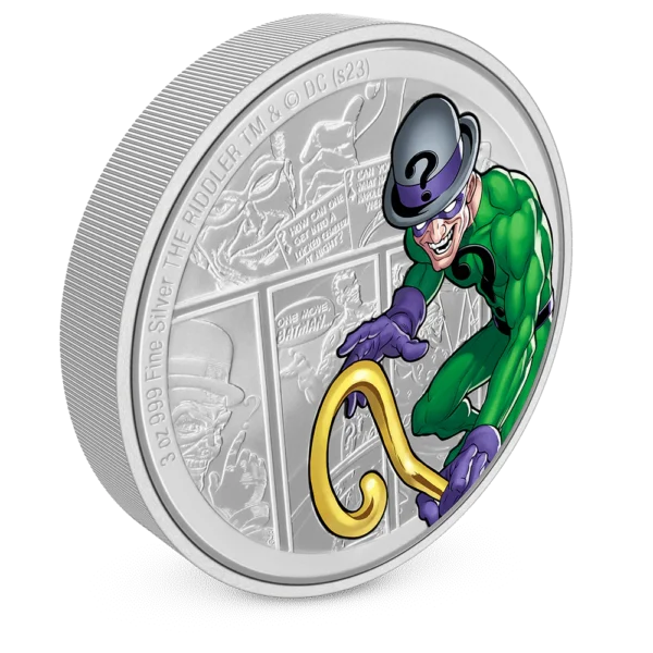 2023 $5 The Riddler – DC Comics Villains 3oz Silver Proof Coin - Image 4