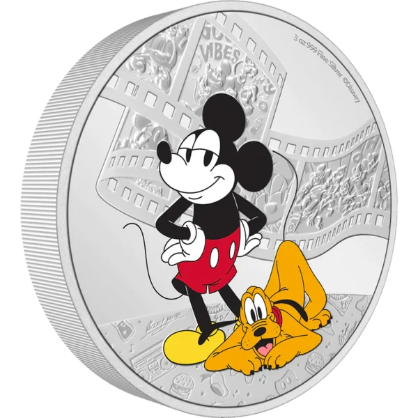 2023 $10 Mickey & Friends – Mickey & Pluto 3oz Silver Proof Coin - Image 2