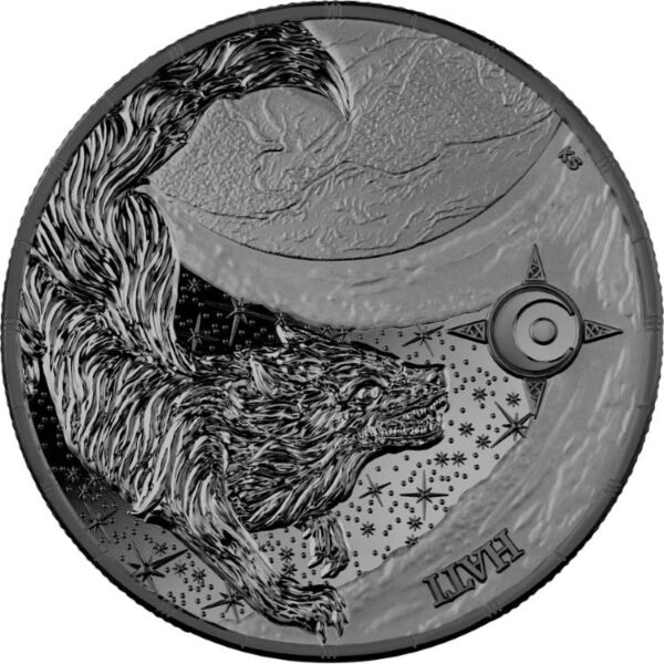 2024 Ragnarök: Hati 1oz Black Silver BU Coin