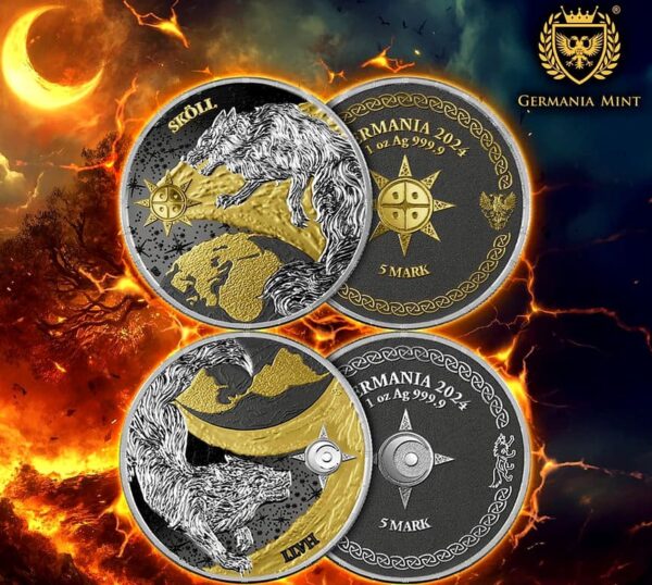 2024 Ragnarök: Sköll & Hati Geminus 2 x 1oz Silver BU Coin Set