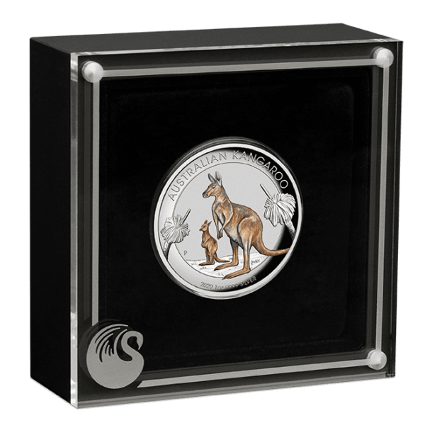 2020 $1 Australian Kangaroo 1oz Silver Coloured High Relief Coin - Image 3