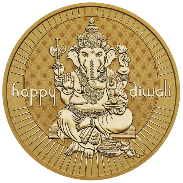 Diwali 1oz Silver Gilded Medallion - Image 3