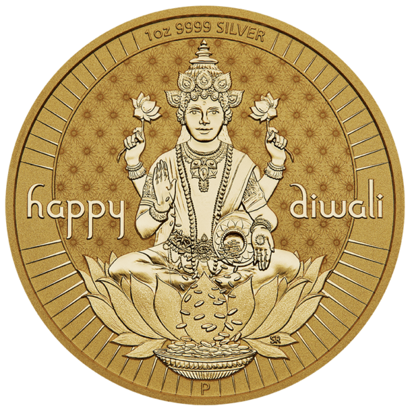 Diwali 1oz Silver Gilded Medallion - Image 2