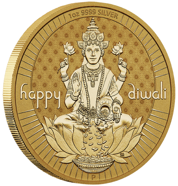 Diwali 1oz Silver Gilded Medallion