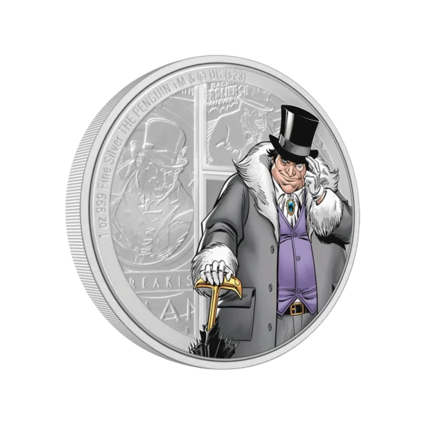 2023 $5 The Penguin – DC Comics Villains 1oz Silver Proof Coin - Image 5