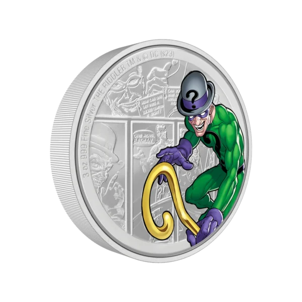 2023 $5 The Riddler – DC Comics Villains 3oz Silver Proof Coin - Image 3