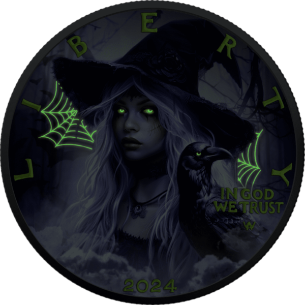 2024 Witch Spell Halloween USA 1oz American Eagle Silver Coin - Image 2