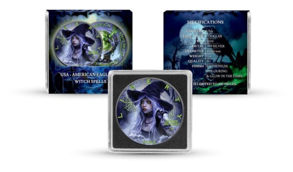 2024 Witch Spell Halloween USA 1oz American Eagle Silver Coin - Image 7