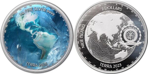 2023 $2 Frozen Earth II Ice Age 1oz Silver Coloured BU Coin