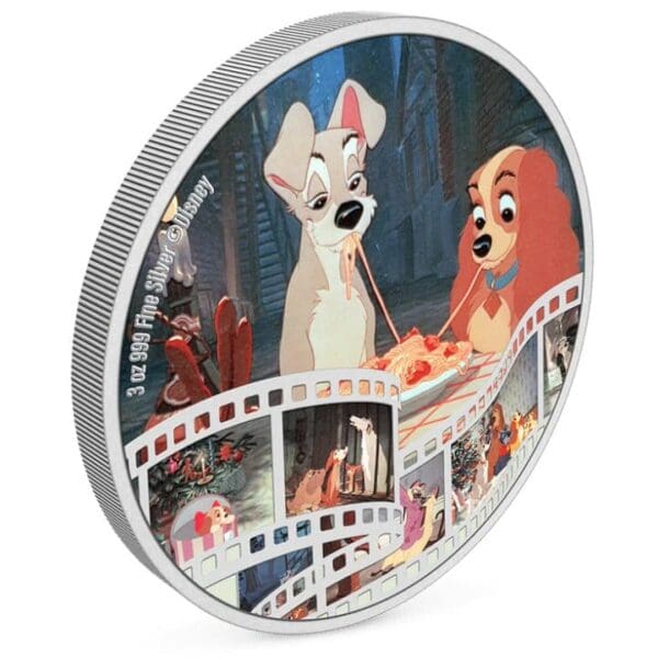 2023 $10 Lady & the Tramp - Disney Cinema Masterpieces 3oz Silver Proof Coin - Image 3