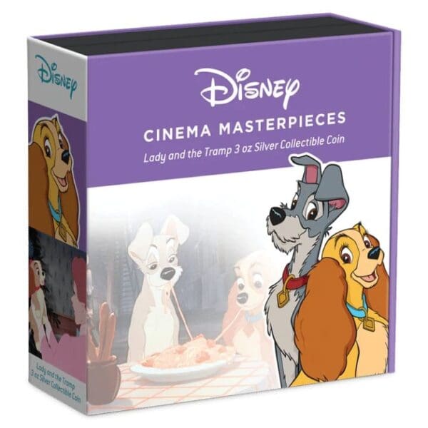 2023 $10 Lady & the Tramp - Disney Cinema Masterpieces 3oz Silver Proof Coin - Image 5