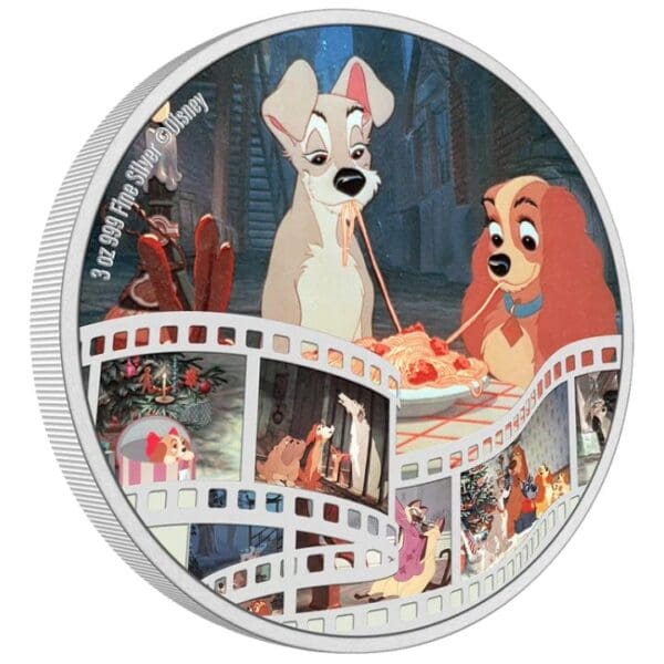 2023 $10 Lady & the Tramp - Disney Cinema Masterpieces 3oz Silver Proof Coin - Image 2