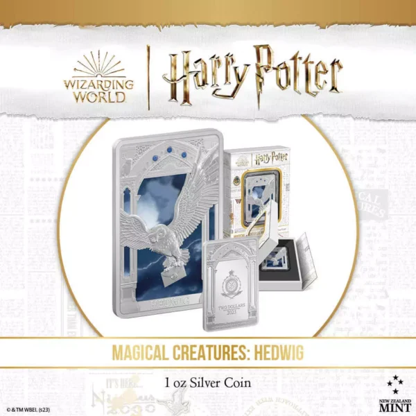 2023 $2 Harry Potter Magical Creatures - Hedwig 1oz Silver Proof Coin - Image 7