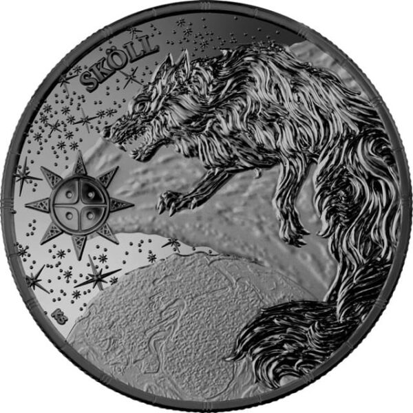 2024 Ragnarök: Sköll 1oz Black Silver BU Coin