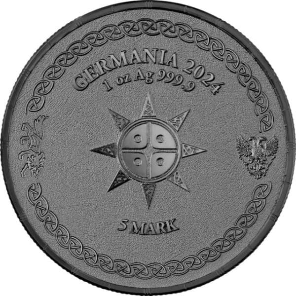 2024 Ragnarök: Sköll 1oz Black Silver BU Coin - Image 2