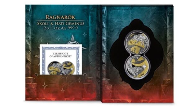 2024 Ragnarök: Sköll & Hati Geminus 2 x 1oz Silver BU Coin Set - Image 9