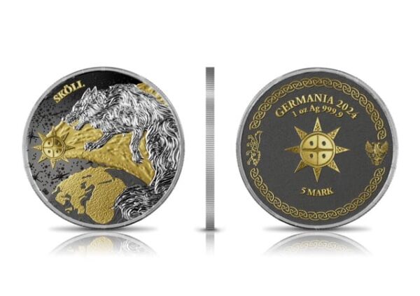 2024 Ragnarök: Sköll & Hati Geminus 2 x 1oz Silver BU Coin Set - Image 3