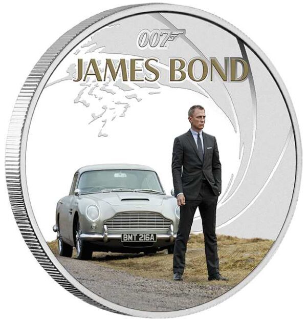 2024 $1 James Bond Daniel Craig 1oz Silver Proof Coloured Coin - Image 2