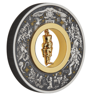 2024 The Christmas Nutcracker 2oz Silver Antiqued Coloured Coin