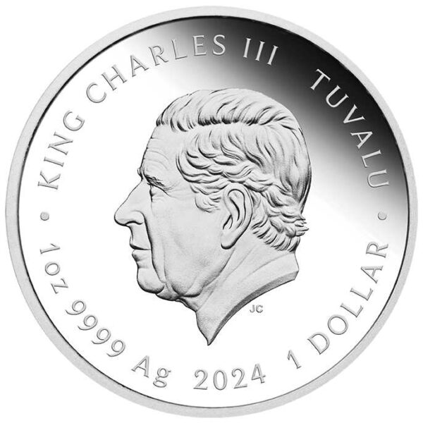 2024 $1 James Bond Daniel Craig 1oz Silver Proof Coloured Coin - Image 4