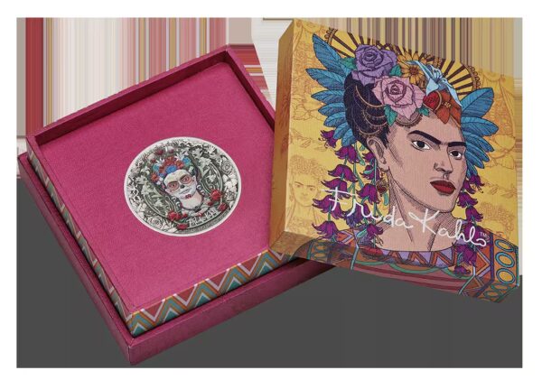 2024 $2 Frida Kahlo 2oz Silver Antiqued Coloured Coin - Image 4