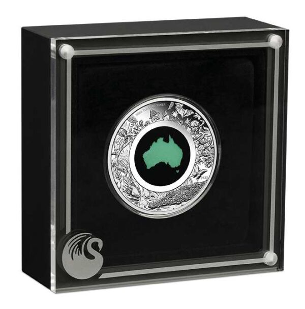 2024 $1 Great Southern Land 1oz Silver Proof Chrysoprase Coin - Image 3