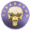 2021 The Liberator Gold & Violet Skull 1oz Silver Coloured Proof Coin
