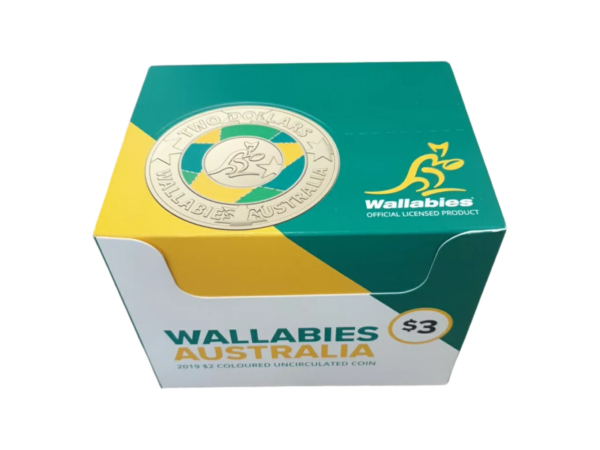 2019 25 x $2 Dollars Australia Wallabies Colour UNC Coin In Box