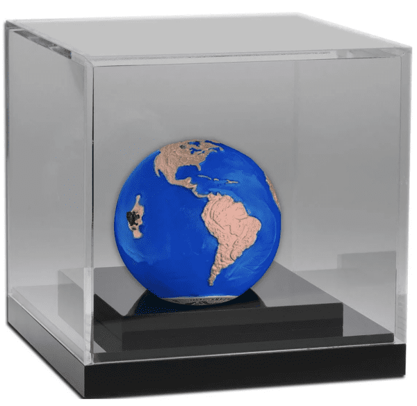 2022 $5 Blue Marble Endangered Meteorite Rose Gold 3oz Silver Coin - Image 7