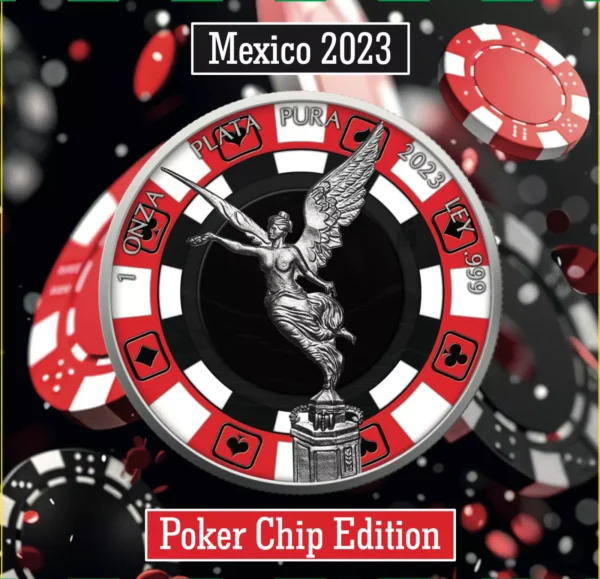 2023 Poker Chip Edition 1oz Silver Mexico Libertad Coin - Image 3