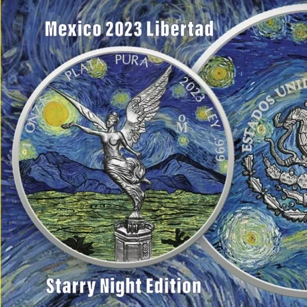 2023 Starry Night Edition 1oz Silver Mexico Libertad Coin - Image 3