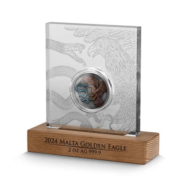 2024 €10 Malta Golden Eagle 2oz Silver BU High Relief – Limited Edition Coin - Image 3