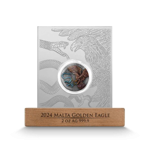 2024 €10 Malta Golden Eagle 2oz Silver BU High Relief – Limited Edition Coin - Image 8