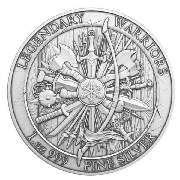 20 x 1oz Spartacus Legendary Warriors .999 Silver BU Rounds - Image 2