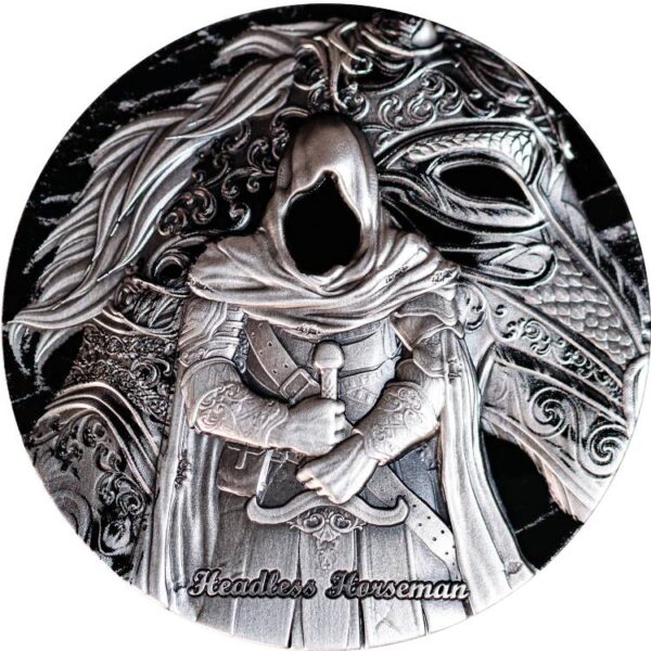 2025 2000 Francs CFA The Headless Horseman 2oz Silver Antiqued High Relief Coin